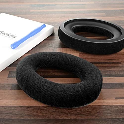 GEEKRIA Comfort Velour Replacement Ear Pads for Sennheiser HD505, HD515, HD518, HD555, HD558, HD559, HD569, HD579, HD598 Headphones Ear Cushions (Black) | Repair Parts thumbnail 4