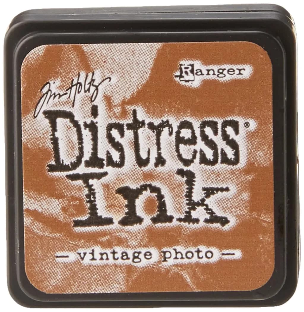 Ranger Distress Mini Ink Pad, Vintage Photo | Acid-Free, Non-Toxic, USA Made, 1x1 Inch — Vintage Photo