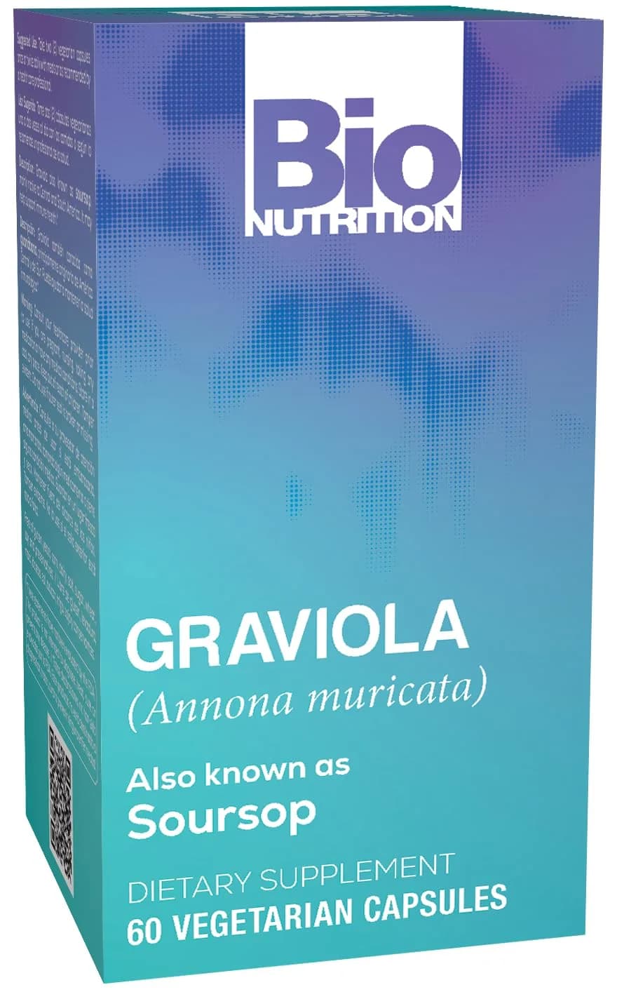 Bio Nutrition Graviola Soursop 60 Vegetarian Capsules Gluten Free Herbal Supplement | Supports Natural Wellness — Capsule