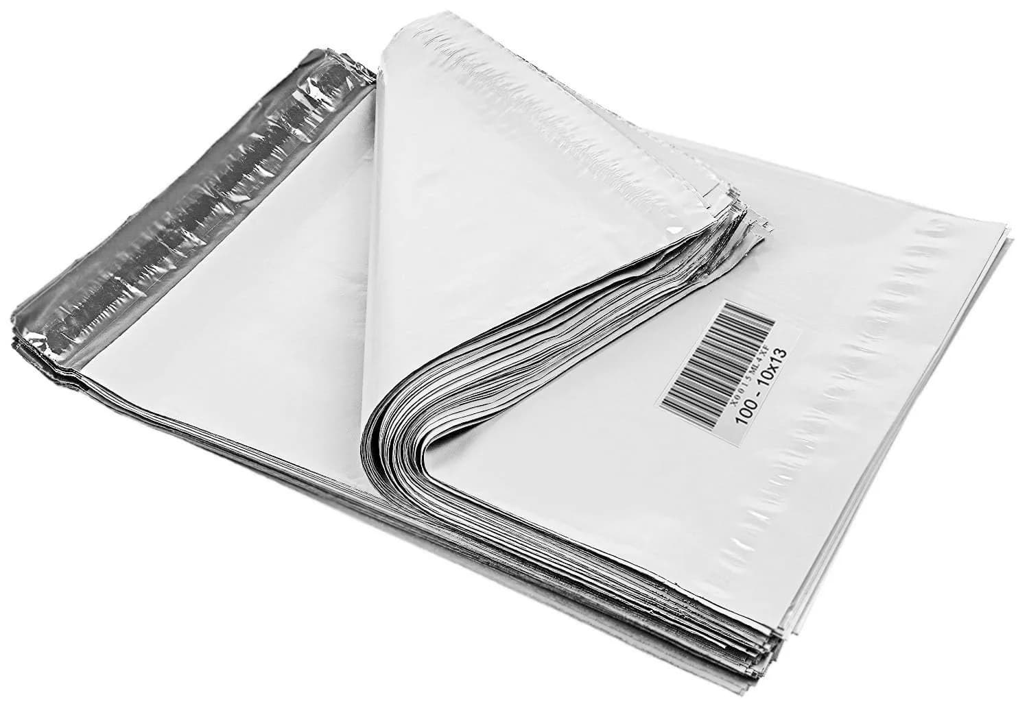 iMBAPrice Poly Mailers Shipping Envelopes Bags, 10 x 13 - inches, 100 Bags (Blue) | Self-Seal, Weather & Puncture Resistant — 100 Bags (White)