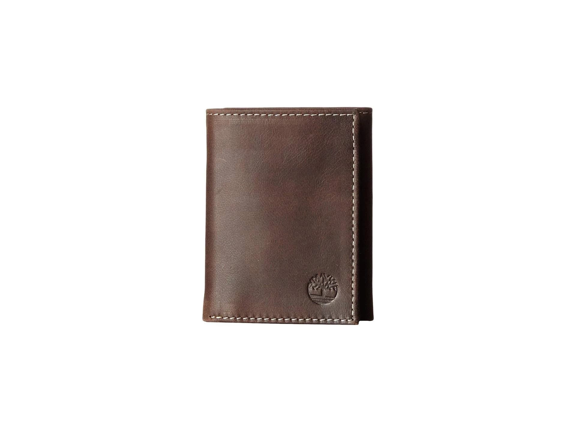 Timberland Cloudy Trifold Brown Leather Wallet | 6 Card Slots, ID Window, Slim Design — Brown