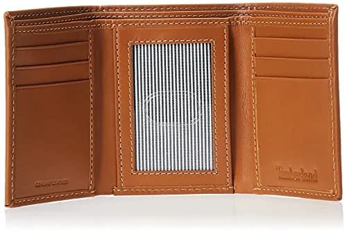 Timberland Men's Leather Trifold Wallet With Id Window, Tan (Cloudy), One Size | Genuine Italian Leather Slim Design thumbnail 5