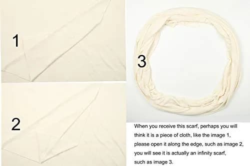 corciova Cosmic Latte Infinity Wrap Light Weight Jersey Knit Head Scarf | Stretchy, Comfortable, Unisex thumbnail 7