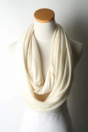 corciova Cosmic Latte Infinity Wrap Light Weight Jersey Knit Head Scarf | Stretchy, Comfortable, Unisex thumbnail 2