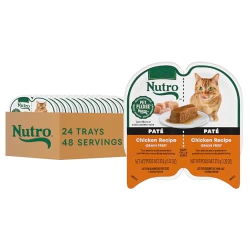 Nutro Perfect Portions Pate Wet Cat Food, Chicken Recipe, 2.6 oz | Grain-Free, Complete & Balanced for Adult Cats thumbnail 1