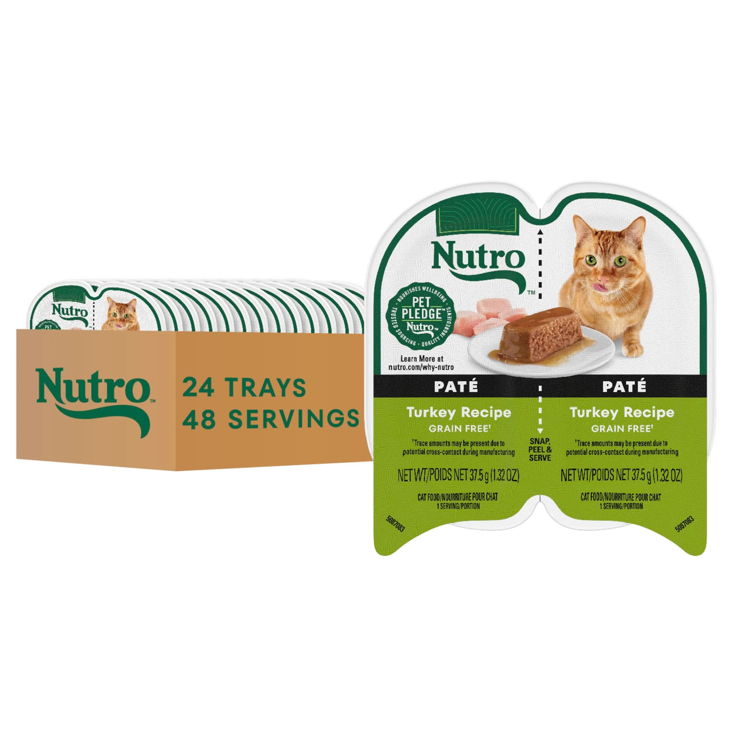Nutro Perfect Portions Pate Wet Cat Food, Turkey Recipe, 2.6 oz, 24 ct | Grain-Free, Hydrating, Complete Nutrition