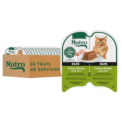 Nutro Perfect Portions Pate Wet Cat Food, Turkey Recipe, 2.6 oz, 24 ct | Grain-Free, Hydrating, Complete Nutrition thumbnail 1