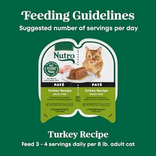 Nutro Perfect Portions Pate Wet Cat Food, Turkey Recipe, 2.6 oz, 24 ct | Grain-Free, Hydrating, Complete Nutrition thumbnail 6