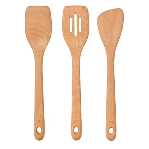 OXO Good Grips 3-Piece Wooden Turner Set | FSC-Certified Beechwood for Non-Stick Cookware thumbnail 1