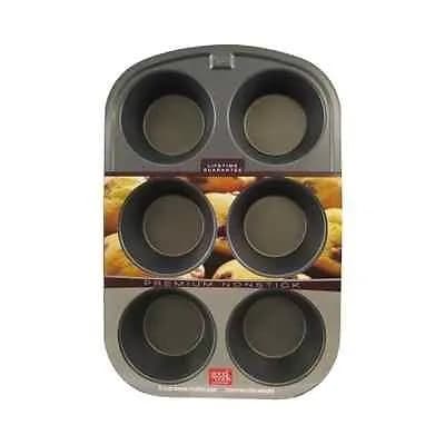 GoodCook Everyday Nonstick Steel Jumbo Texas Muffin Pan, 6-Cup Jumbo (Pack of 12) | Oven Safe & Dishwasher Safe thumbnail 1