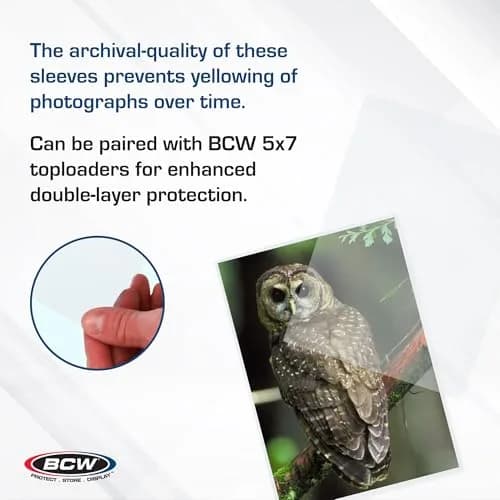 BCW 5x7 Photo Sleeves Acid-Free Polypropylene 100 Count | Archival-Quality Photo Protection thumbnail 4