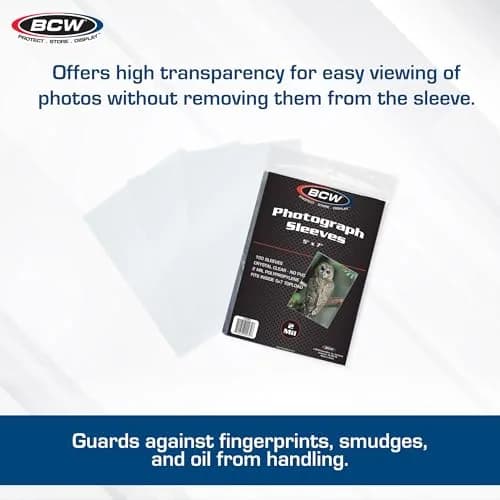 BCW 5x7 Photo Sleeves Acid-Free Polypropylene 100 Count | Archival-Quality Photo Protection thumbnail 2