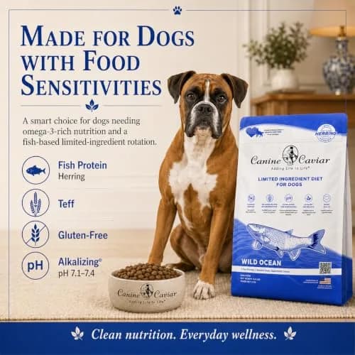 Canine Caviar Wild Ocean Dry Dog Food Herring & Teff 22 lb | Alkaline, Limited Ingredient, Natural Nutrition thumbnail 5