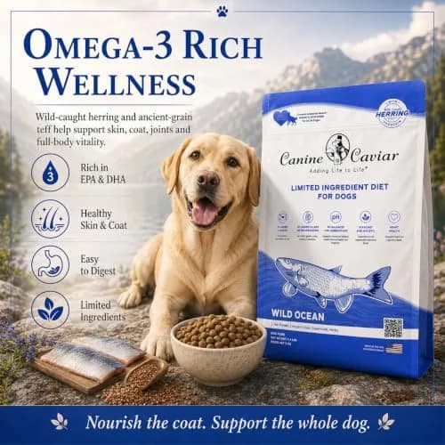 Canine Caviar Wild Ocean Dry Dog Food Herring & Teff 22 lb | Alkaline, Limited Ingredient, Natural Nutrition thumbnail 8