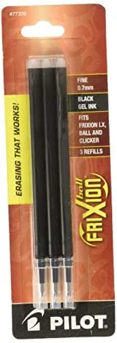 Pilot Refill for Frixion Erasable Gel Ink Pen (Set of 3) | Fine Black Ink, Compatible with Frixion Ball & Clicker thumbnail 1