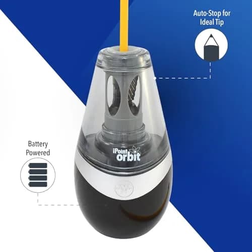 Westcott iPoint Orbit Battery-Powered Pencil Sharpener for Home and Office, Black | Auto Sensor & Titanium Blades thumbnail 3