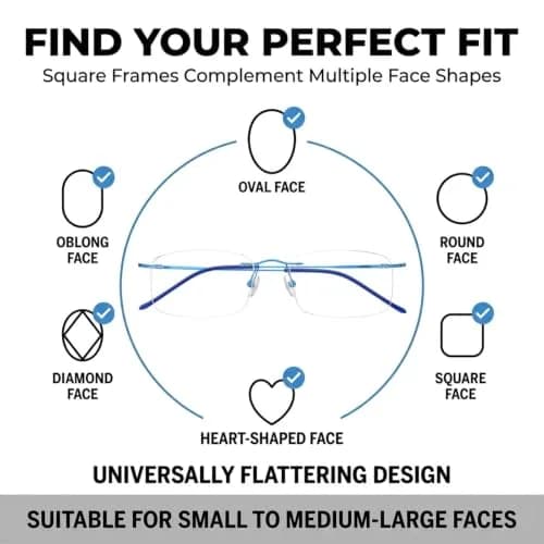 Eyekepper 1.75 Reading Glasses for Men and Women | Blue Rimless Magnifiers with 1.75 Diopters thumbnail 8