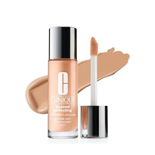 Clinique Beyond Perfecting Lightweight Liquid Foundation + Concealer for Dry & Oily Skin | Full Coverage, Natural Matte Finish, Vanilla, 30ml thumbnail 1