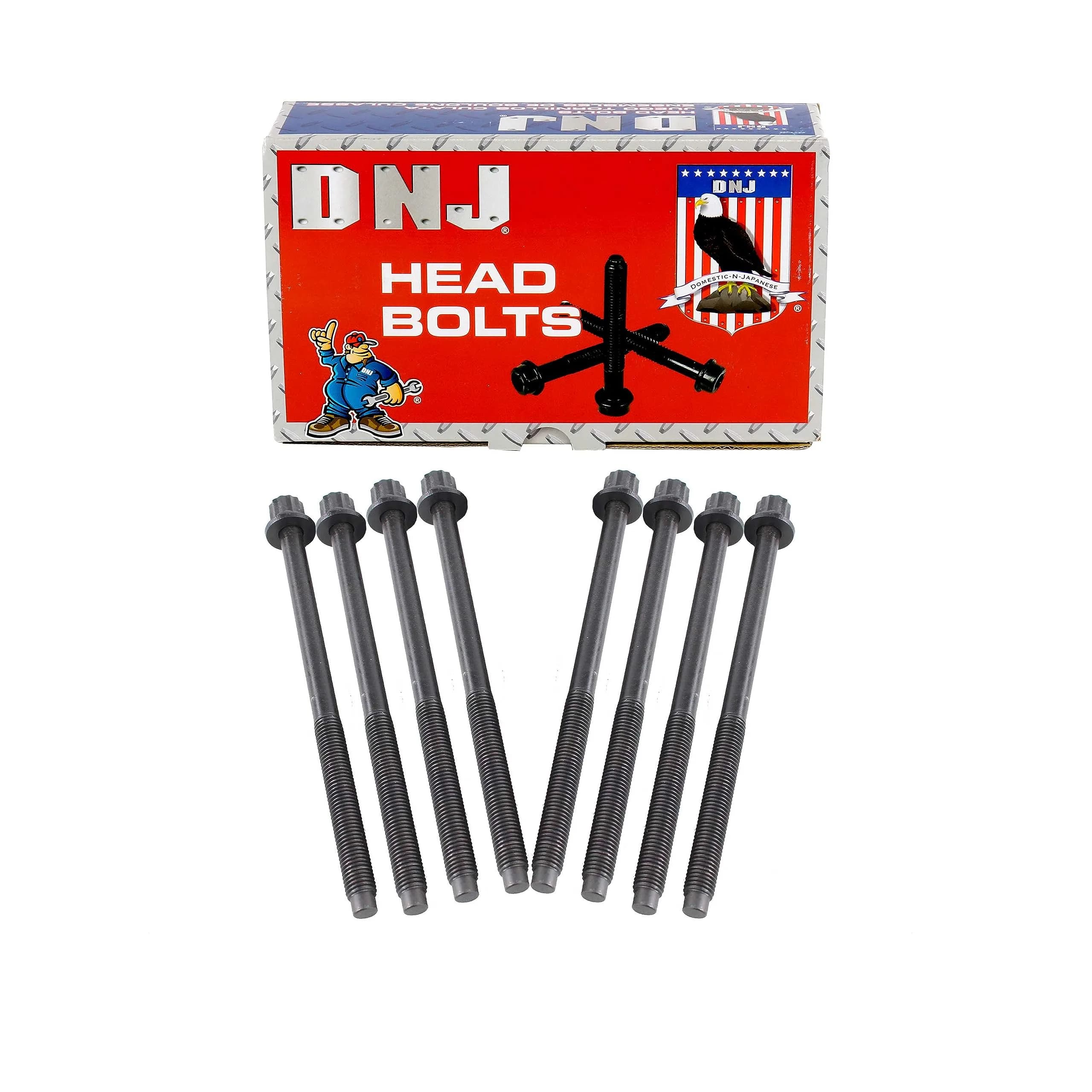 DNJ Head Bolt Kit for Honda & Acura 1.8L-2.4L | Fully Threaded Hex Bolts, Black, M10x1.5 - main product image