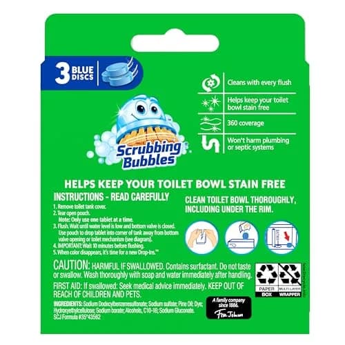 Scrubbing Bubbles Continuous Clean Toilet Drop-Ins 18 Tablets | Septic-Safe Tank Tablets for Stain & Smell Protection thumbnail 7
