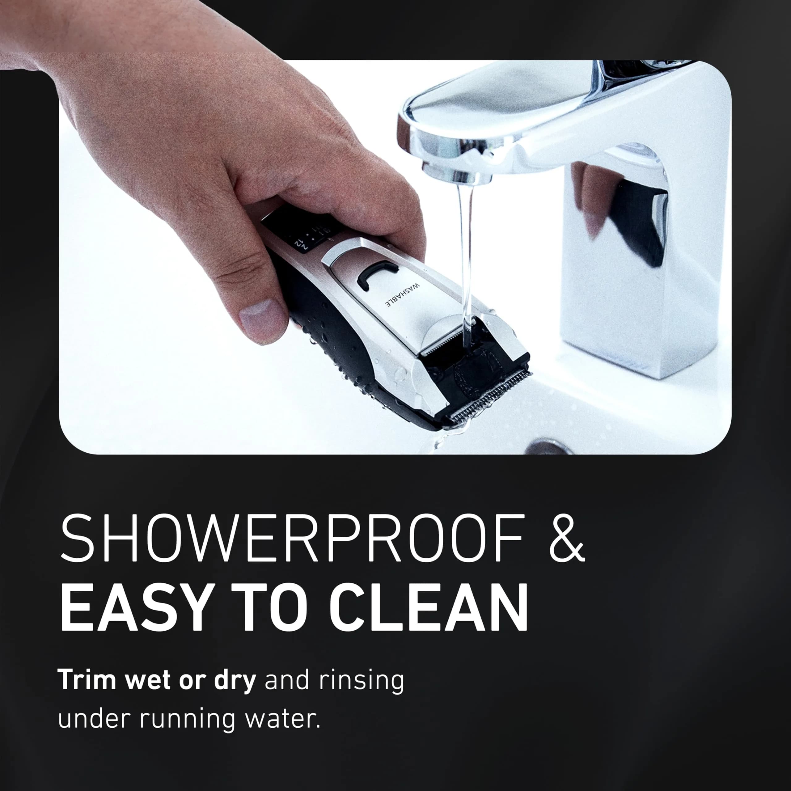 Panasonic ER-GB80-S Multi-Groomer Beard Trimmer for Men | 39 Length Settings, Corded/Cordless, Silver - view 7