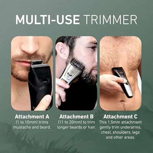 Panasonic ER-GB80-S Multi-Groomer Beard Trimmer for Men | 39 Length Settings, Corded/Cordless, Silver thumbnail 8