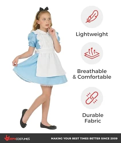 fun shack Alice In Wonderland Costume Kids, XL | Classic Storybook Character Look thumbnail 4