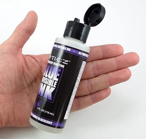 Opticz Invisible Blue UV Blacklight Reactive Ink 118ml (4 fl oz) | Glows Bright Blue Under Blacklight thumbnail 2