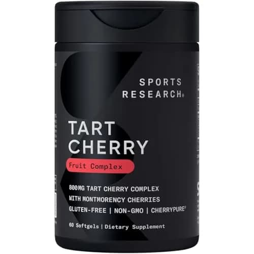 Sports Research Tart Cherry Fruit Complex 800mg 60 Count | Supports Sleep & Muscle Recovery thumbnail 1