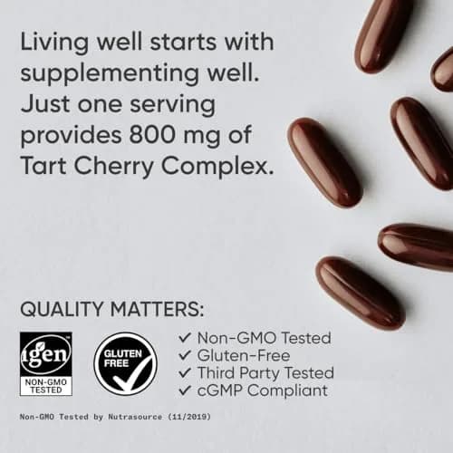 Sports Research Tart Cherry Fruit Complex 800mg 60 Count | Supports Sleep & Muscle Recovery thumbnail 3