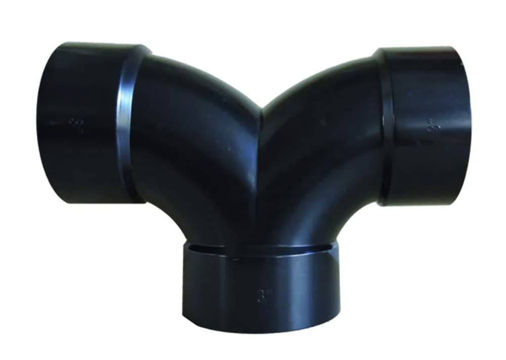 Valterra Double 1/4 Bend 3" HUB DWV ABS | ASTM & CSA Listed Drain Fitting — Black
