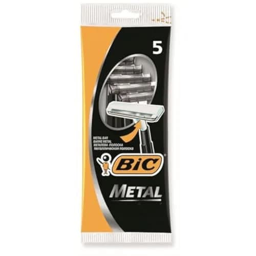 Bic Metal Men's Disposable Shaving Razors 5-Count | Single Blade for Comfortable Shave thumbnail 1