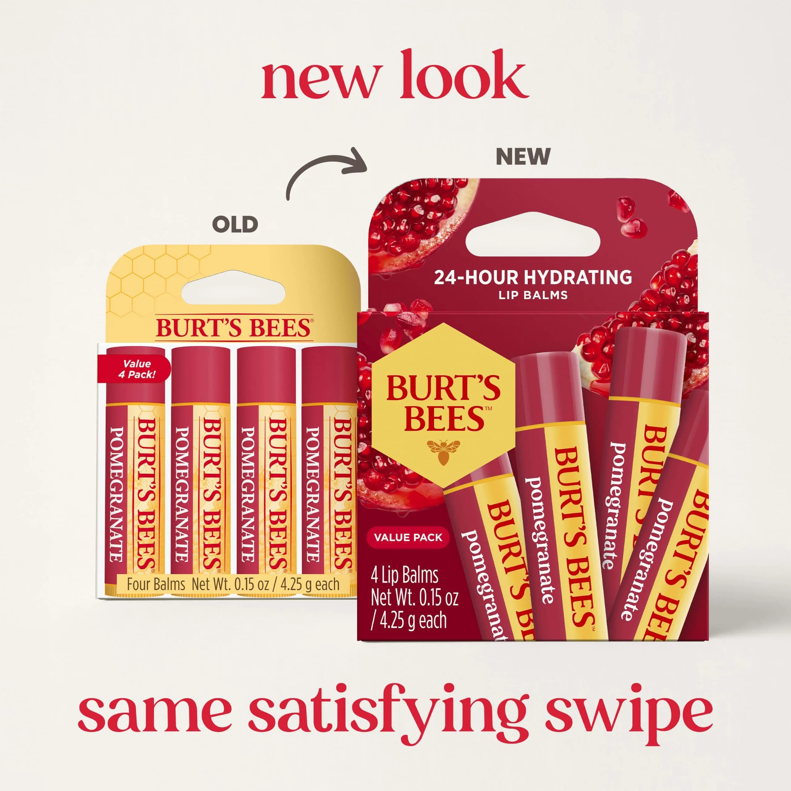 Burt's Bees Beeswax Lip Balm, Pomegranate - 4 Tubes | Natural Origin Conditioning Lip Treatment - view 2