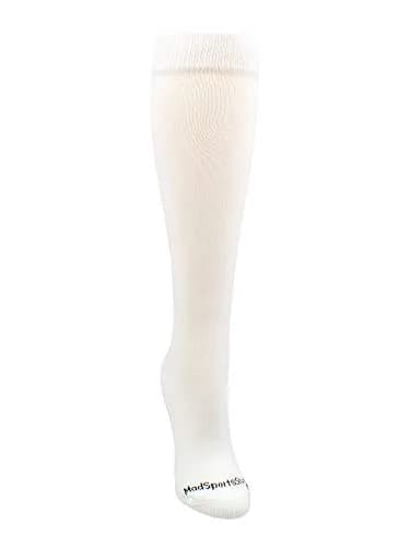 MadSportsStuff Softball Socks with Stitches Over the Calf | Youth Performance Athletic Socks in White/Red thumbnail 3