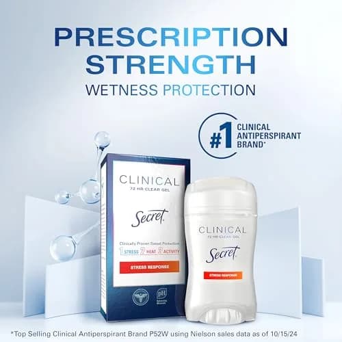 Secret Clinical Strength Antiperspirant Deodorant for Women Clear Gel 47.3ml (1.6 oz) | 72hr Sweat & Odor Protection thumbnail 5