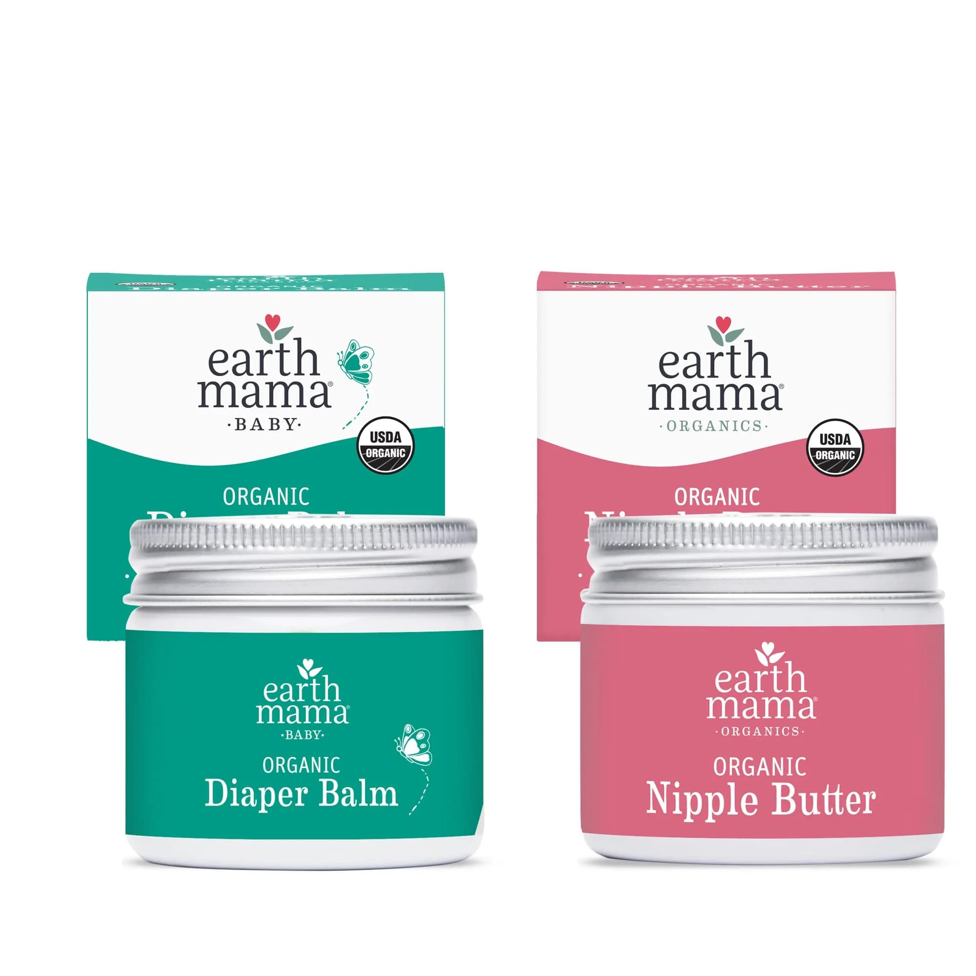 Earth Mama Nipple Butter & Diaper Balm Bundle | Organic Lanolin-Free Nipple Cream & Baby Skin Salve - main product image
