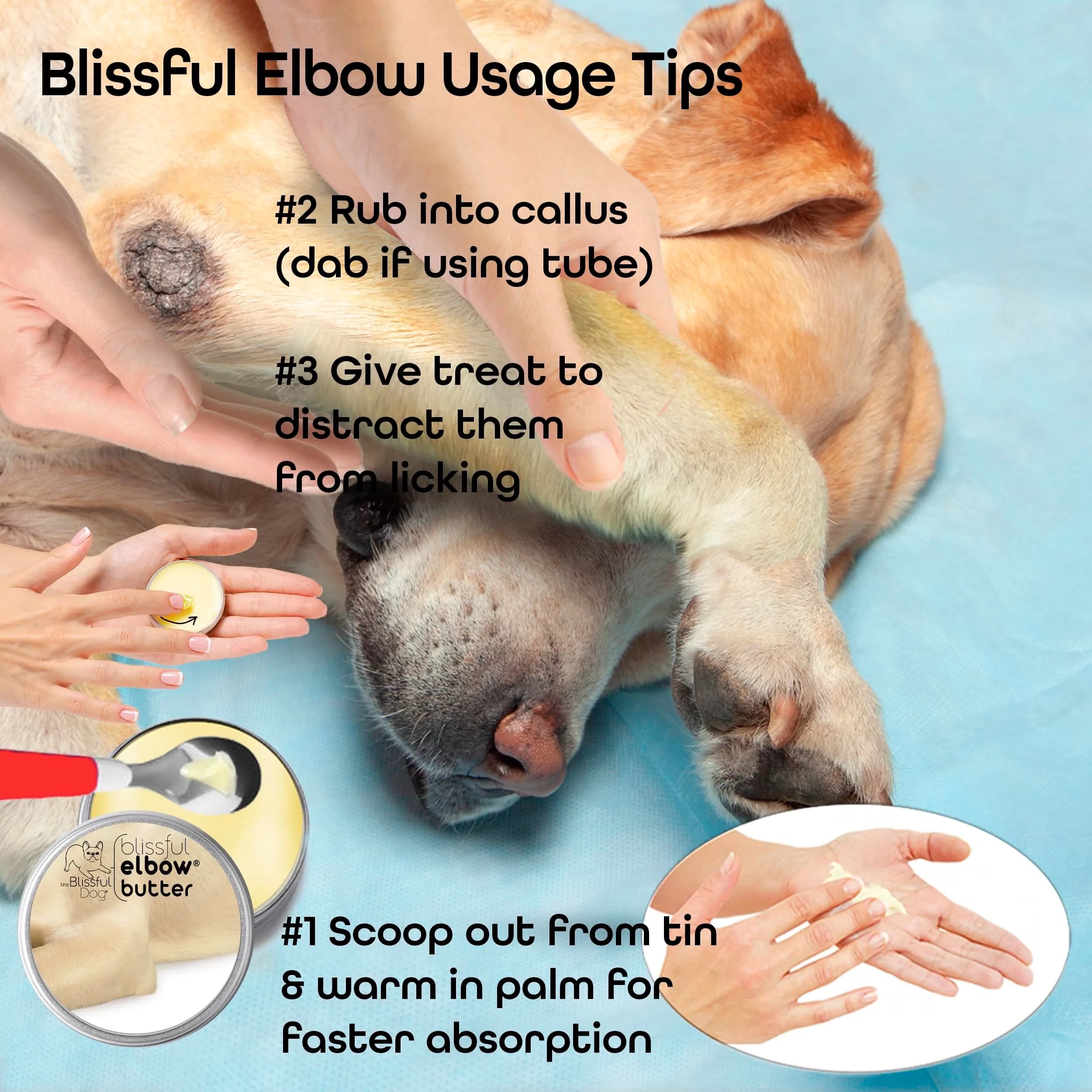 The Blissful Dog Elbow Butter Balm for Dry, Cracked Calluses 227g (8 oz) | Lick-Safe Dog Balm with Shea Butter & Natural Oils - view 8