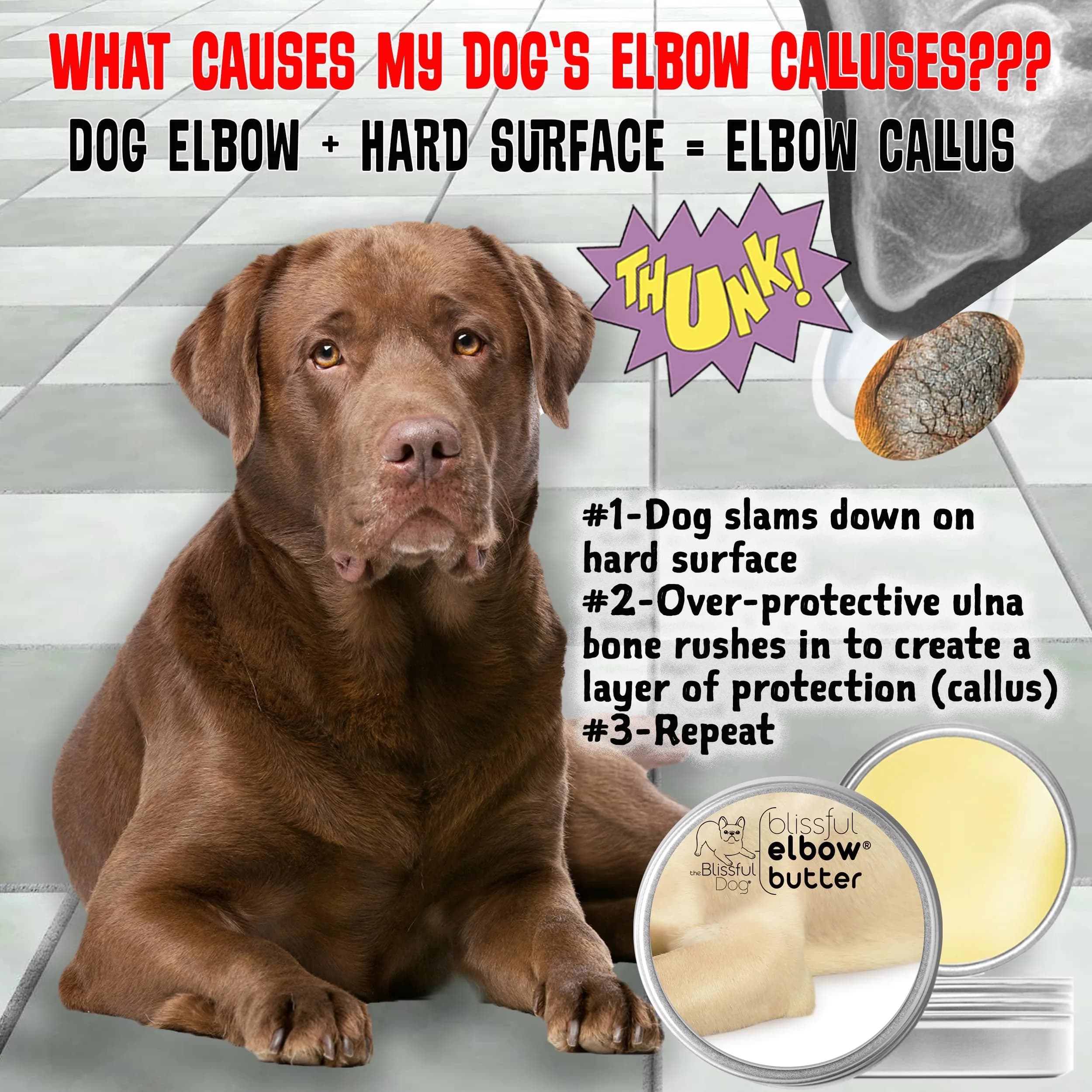 The Blissful Dog Elbow Butter for Dry, Cracked Calluses 29.57ml (1 oz) | Lick-Safe Dog Balm for Dry Elbows - view 5