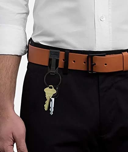 Lucky Line Original Secure-A-Key Wide Belt Clip Black | Heavy Duty Stainless Steel Key Holder thumbnail 2