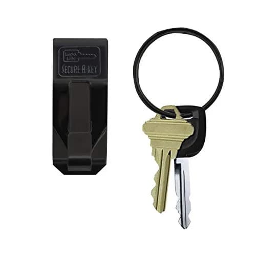 Lucky Line Original Secure-A-Key Wide Belt Clip Black | Heavy Duty Stainless Steel Key Holder thumbnail 3
