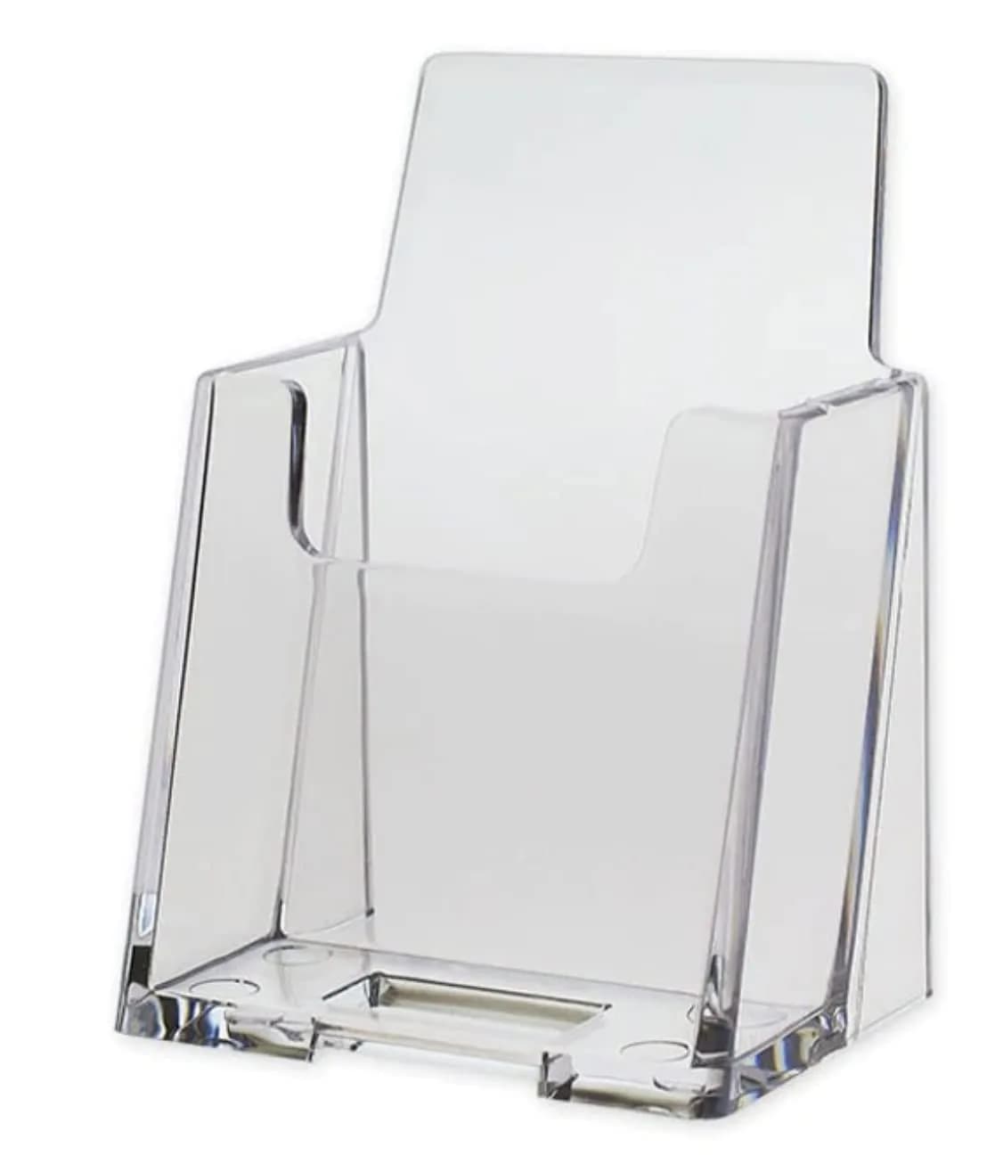 SOURCE ONE Premium Vertical Clear Business Card Holder, Slant Back | Transparent Acrylic Desk Organizer - main product image