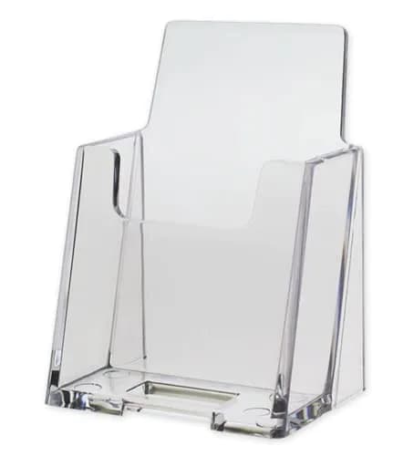 SOURCE ONE Premium Vertical Clear Business Card Holder, Slant Back | Transparent Acrylic Desk Organizer thumbnail 1