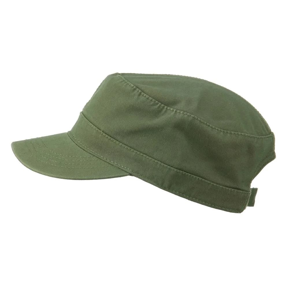 OTTO Garment Washed Adjustable Army Cap - Olive Green, 15cm (5.9in) Brim | Solid Pattern Baseball Cap for Men - view 5