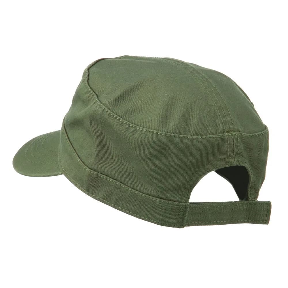 OTTO Garment Washed Adjustable Army Cap - Olive Green, 15cm (5.9in) Brim | Solid Pattern Baseball Cap for Men - view 2