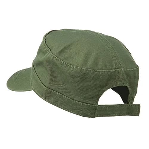 OTTO Garment Washed Adjustable Army Cap - Olive Green, 15cm (5.9in) Brim | Solid Pattern Baseball Cap for Men thumbnail 2