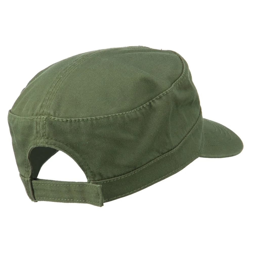 OTTO Garment Washed Adjustable Army Cap - Olive Green, 15cm (5.9in) Brim | Solid Pattern Baseball Cap for Men - view 3