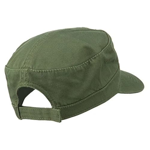 OTTO Garment Washed Adjustable Army Cap - Olive Green, 15cm (5.9in) Brim | Solid Pattern Baseball Cap for Men thumbnail 3