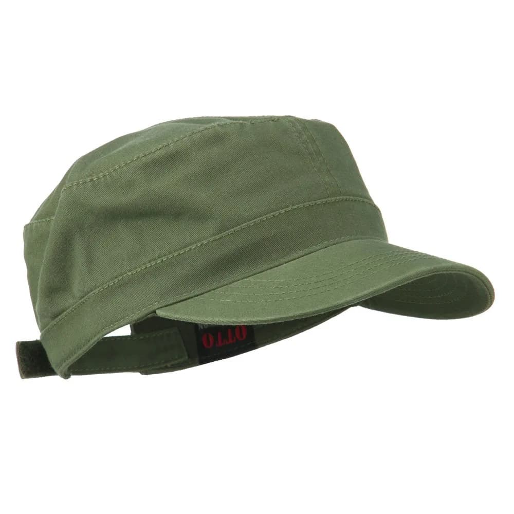 OTTO Garment Washed Adjustable Army Cap - Olive Green, 15cm (5.9in) Brim | Solid Pattern Baseball Cap for Men - view 4