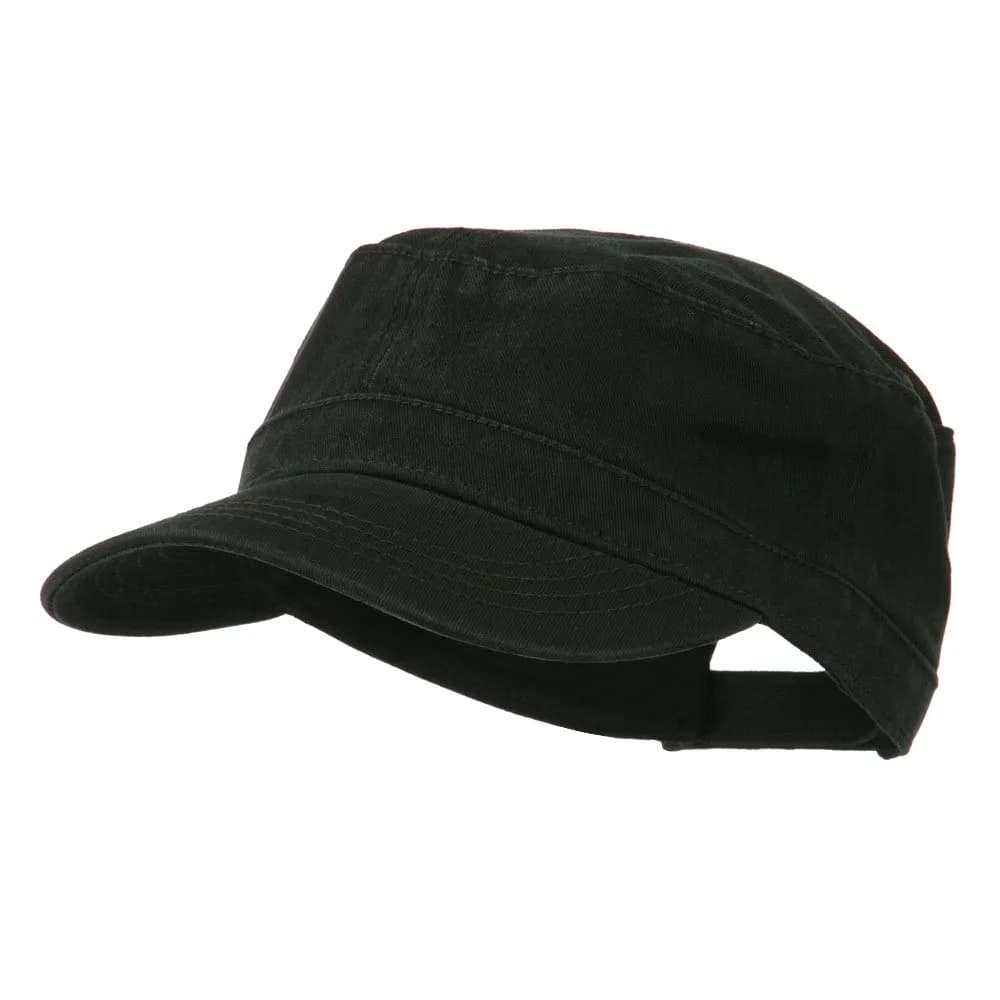 OTTO Garment Washed Army Cap - Charcoal 25cm (9.8in) | Unconstructed Cotton Hat for Men & Women - main product image