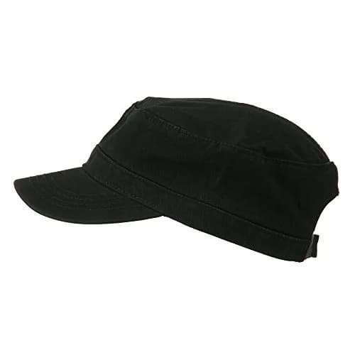 OTTO Garment Washed Army Cap - Charcoal 25cm (9.8in) | Unconstructed Cotton Hat for Men & Women thumbnail 5